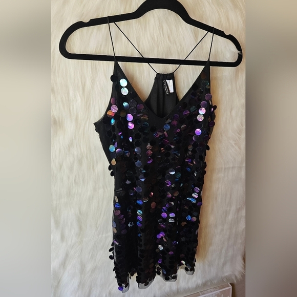 H&M Divided Superstar Black Dress with Iridescent Sequins - Picture 2 of 7